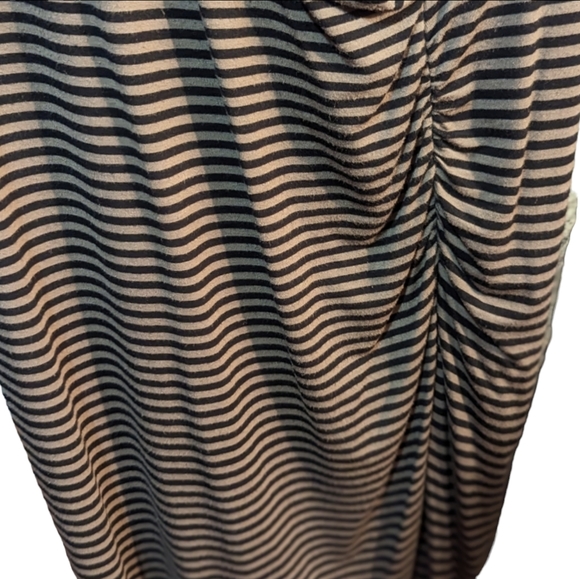 Banana Republic | Women's Midi Dress Short sleeve Striped | Black & Tan | Size M - Picture 5 of 8